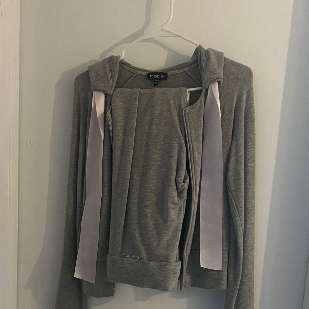 Bebe Gray sweatsuit very sexy